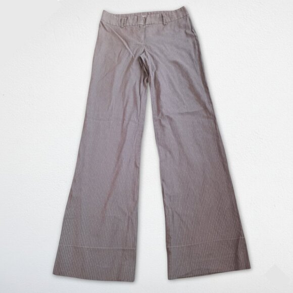 RW&CO Women Trousers Vertical Tapered Mid Rise Striped Gray Size 6 Straight Leg - Picture 2 of 16